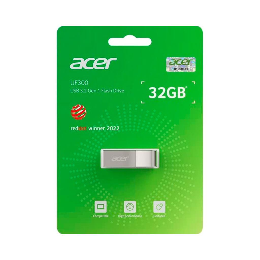 USB флеш накопичувач Acer 32GB UF300 Silver USB 3.2 (BL.9BWWA.517) - фото 4 USB флеш накопичувач Acer 32GB UF300 Silver USB 3.2 (BL.9BWWA.517) - фото 4