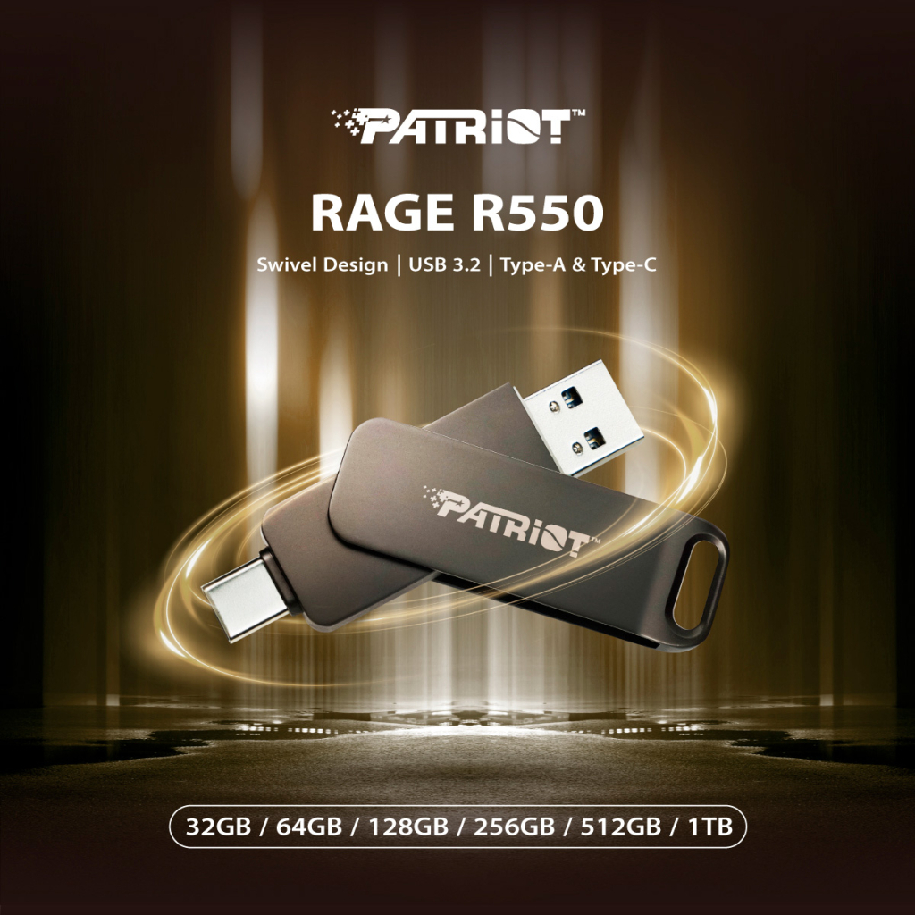 USB флеш накопичувач Patriot 128GB Rage R550 Matte Black USB 3.2/Type-C (PE128GR550DSAD) - фото 5 USB флеш накопичувач Patriot 128GB Rage R550 Matte Black USB 3.2/Type-C (PE128GR550DSAD) - фото 5