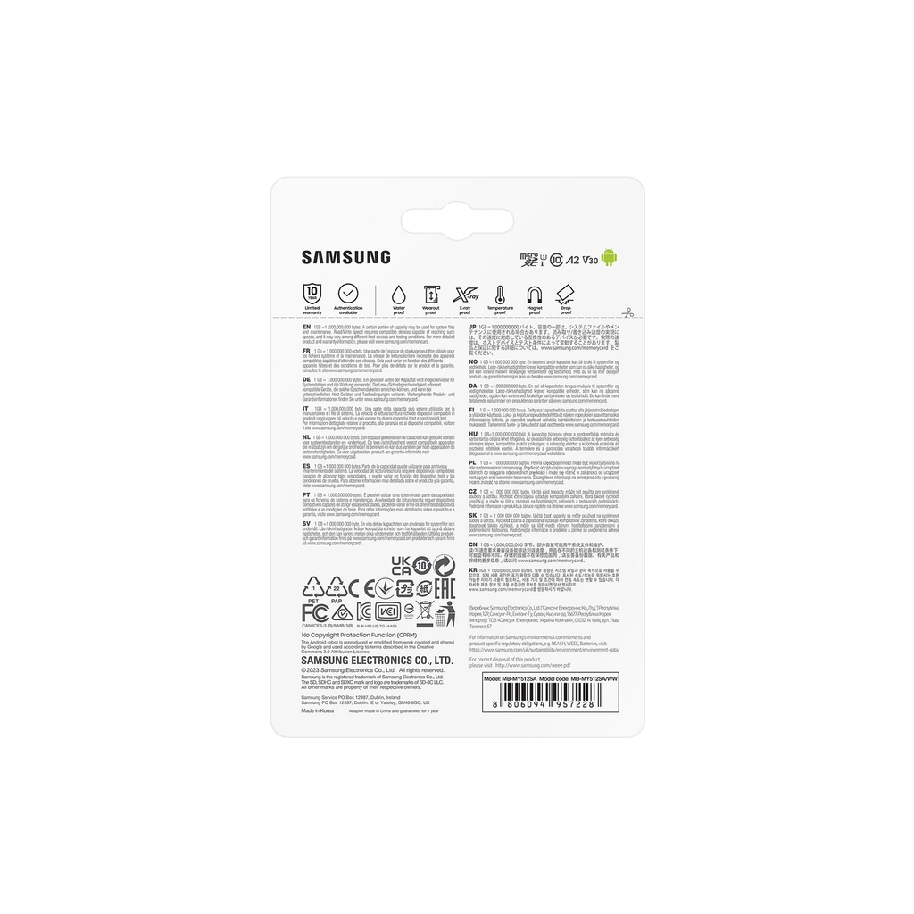 Карта пам'яті Samsung 512GB microSDXC class 10 UHS-I U3 V30 A2 Pro Ultimate (MB-MY512SA/WW) - фото 8 Карта пам'яті Samsung 512GB microSDXC class 10 UHS-I U3 V30 A2 Pro Ultimate (MB-MY512SA/WW) - фото 8