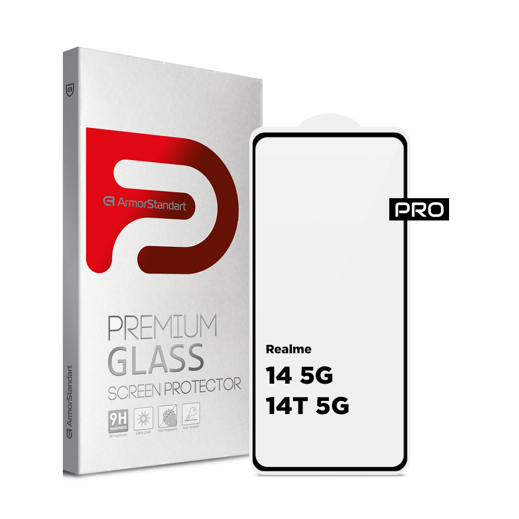 Скло захисне Armorstandart Pro Realme 14 5G / 14T 5G Black (ARM83563) Скло захисне Armorstandart Pro Realme 14 5G / 14T 5G Black (ARM83563)