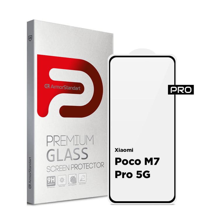 Скло захисне Armorstandart Pro Xiaomi Poco M7 Pro 5G Black (ARM83140) - фото 1