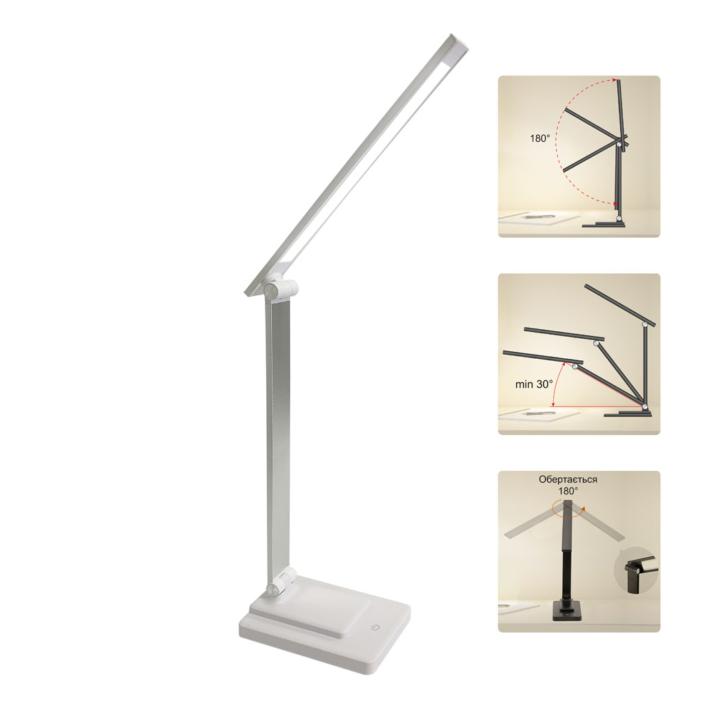 Настільна лампа Євросвітло LED Ridy-10-2 10 Вт біла - фото 2 Настільна лампа Євросвітло LED Ridy-10-2 10 Вт біла - фото 2