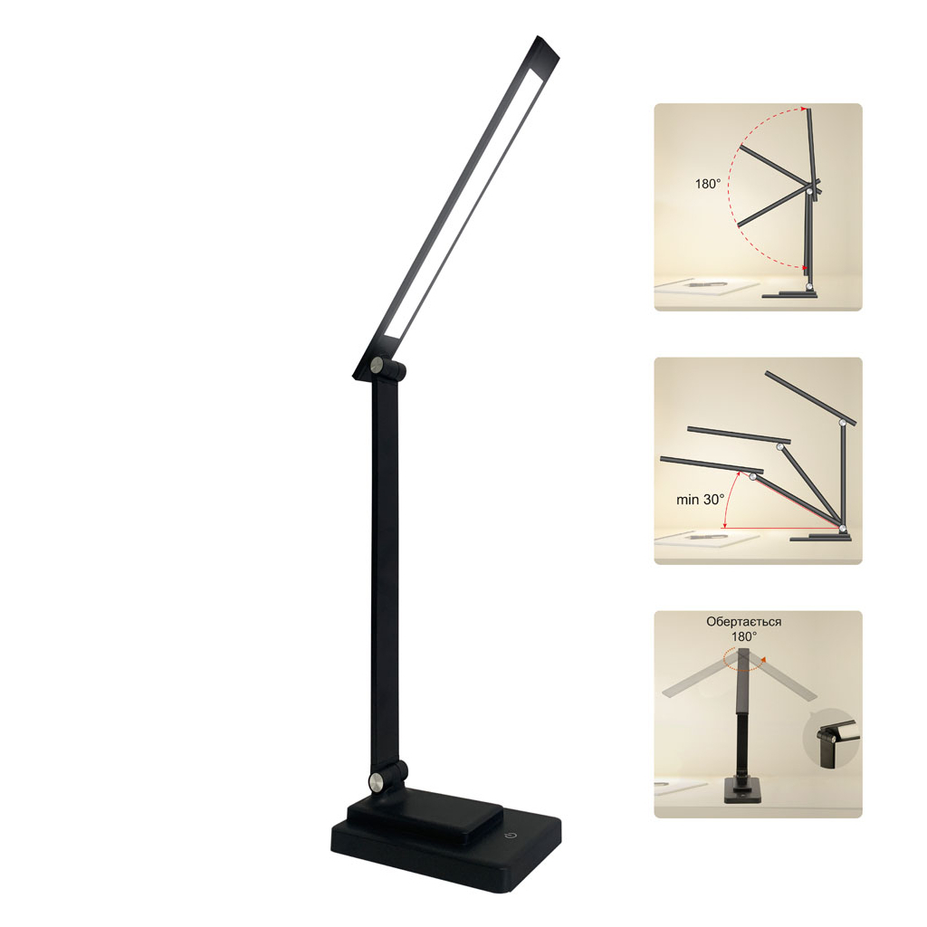 Настільна лампа Євросвітло LED Ridy-10-2 10 Вт чорна - фото 2 Настільна лампа Євросвітло LED Ridy-10-2 10 Вт чорна - фото 2