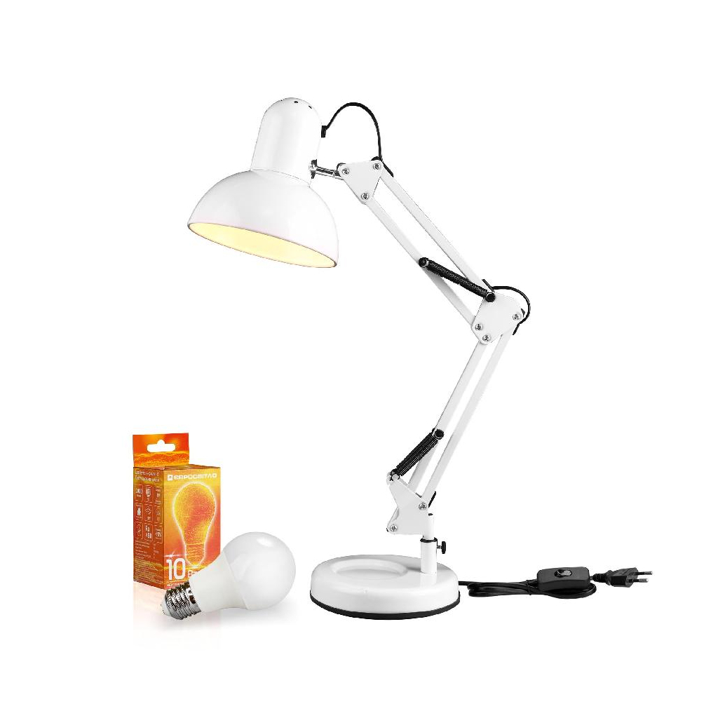 Настільна лампа Євросвітло Ridy-027 E27 біла - фото 1 Настільна лампа Євросвітло Ridy-027 E27 біла - фото 1