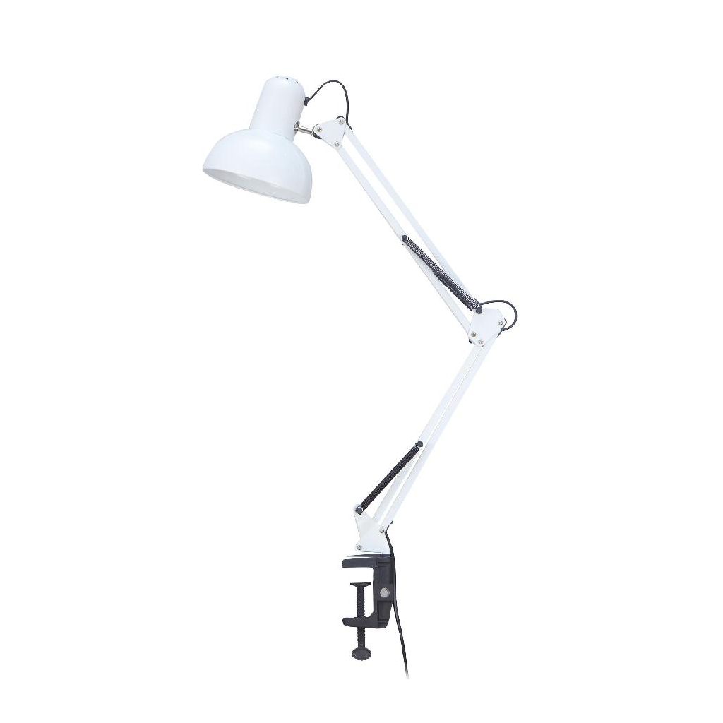 Настільна лампа Євросвітло Ridy-027 E27 зі струбциною біла Настільна лампа Євросвітло Ridy-027 E27 зі струбциною біла