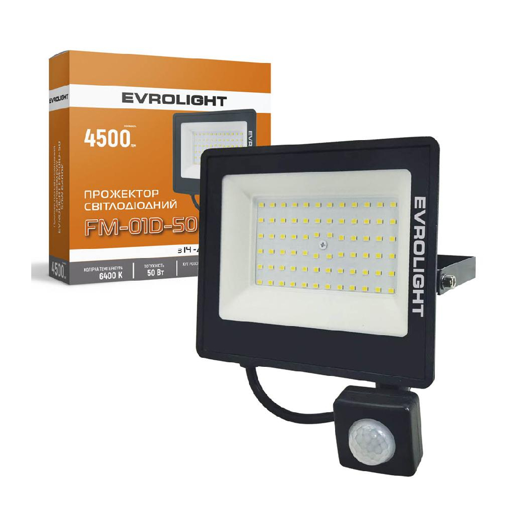 Прожектор EVROLIGHT FM-01D-50 50W 6400К - фото 1