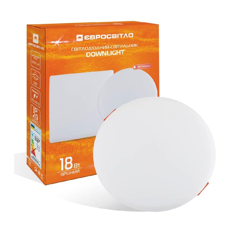 Світильник точковий Євросвітло LED-R-120-18 4200К без рамки - фото 1