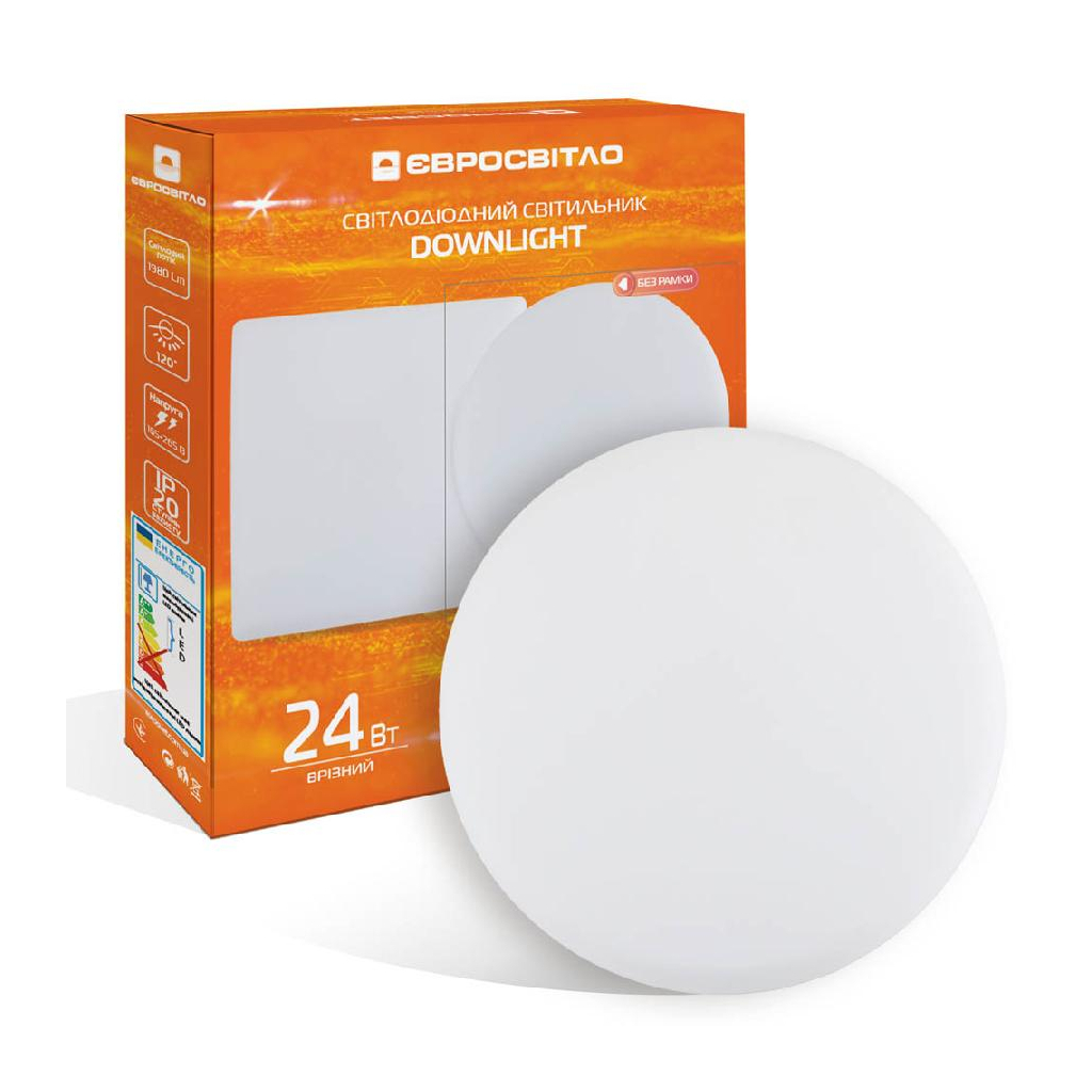 Світильник точковий Євросвітло LED-R-170-24 4200К без рамки - фото 1
