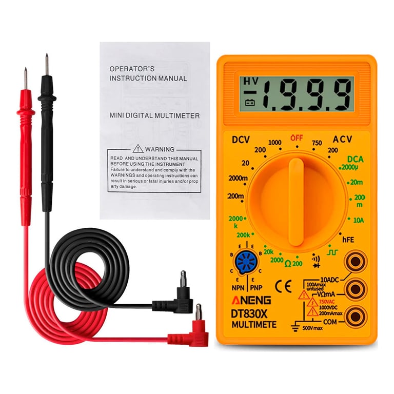 Цифровий мультиметр ANENG AN-DT830X, V, A, R, C, функція hFE (AN-DT830X) - фото 2