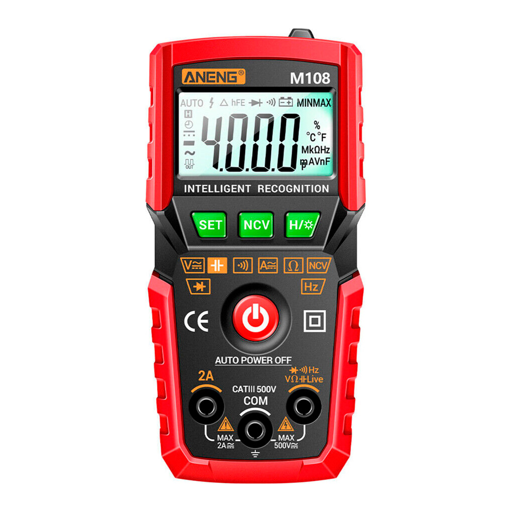 Цифровий мультиметр ANENG M108, V, A, R, C, T, F (M108) - фото 1