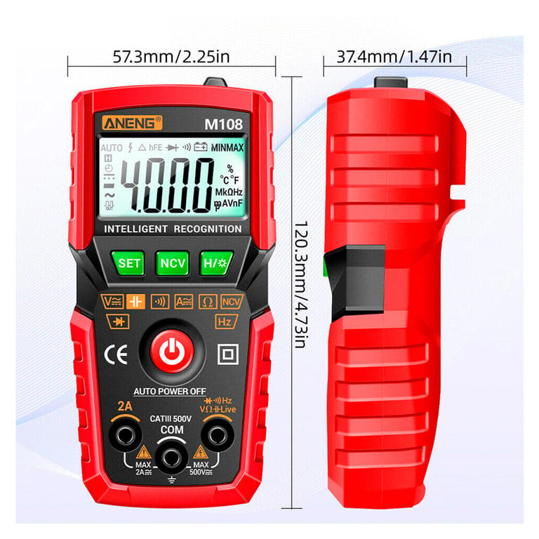 Цифровий мультиметр ANENG M108, V, A, R, C, T, F (M108) - фото 3