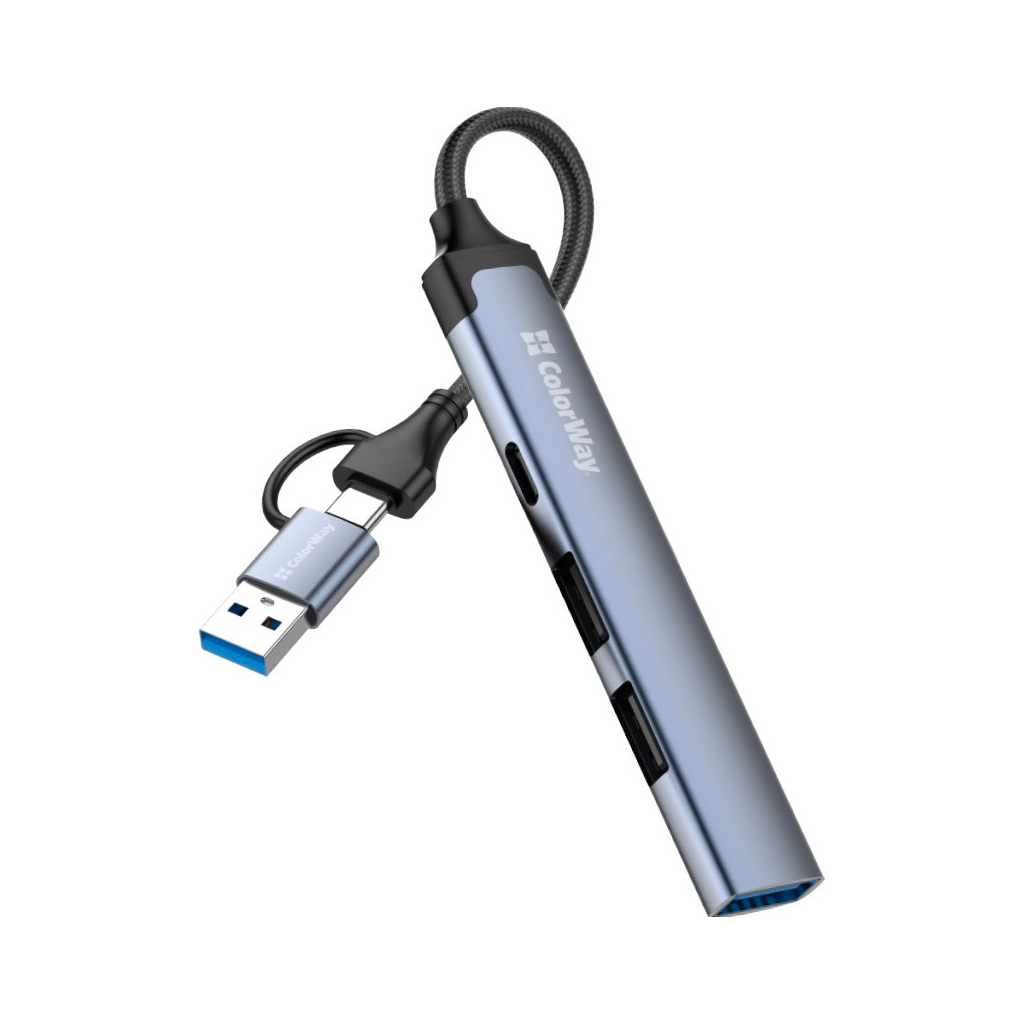 Концентратор ColorWay USB-A/USB-C 4-in-1 USB2.0х2/USB3.0/USB-C2.0 (CW-HUB06) Концентратор ColorWay USB-A/USB-C 4-in-1 USB2.0х2/USB3.0/USB-C2.0 (CW-HUB06)