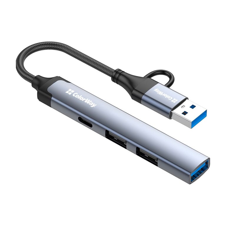 Концентратор ColorWay USB-A/USB-C 4-in-1 USB2.0х2/USB3.0/USB-C2.0 (CW-HUB06) - фото 2