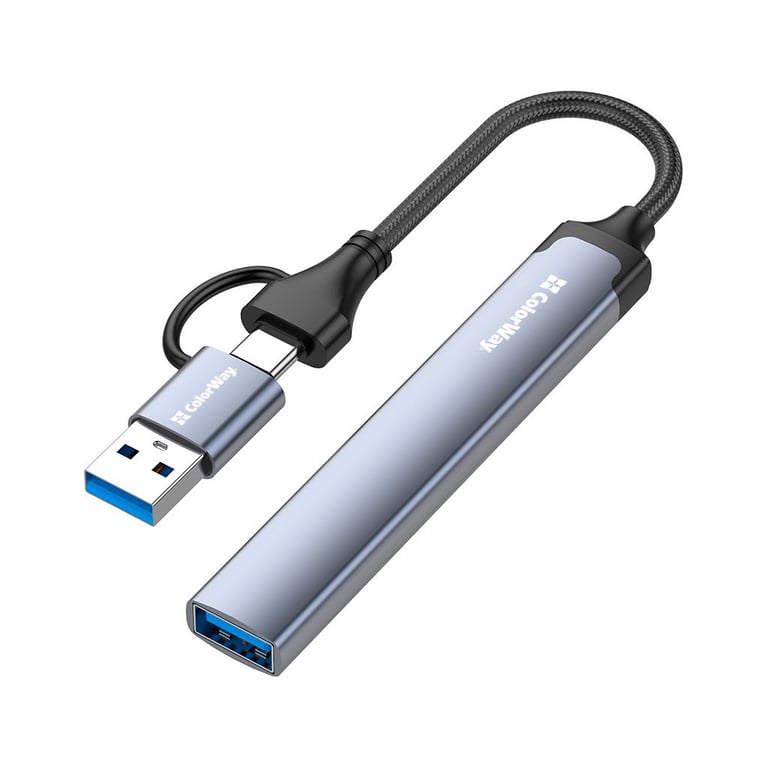 Концентратор ColorWay USB-A/USB-C 4-in-1 USB2.0х2/USB3.0/USB-C2.0 (CW-HUB06) - фото 3