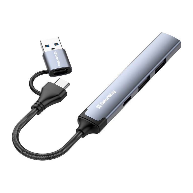 Концентратор ColorWay USB-A/USB-C 4-in-1 USB2.0х2/USB3.0/USB-C2.0 (CW-HUB06) - фото 5