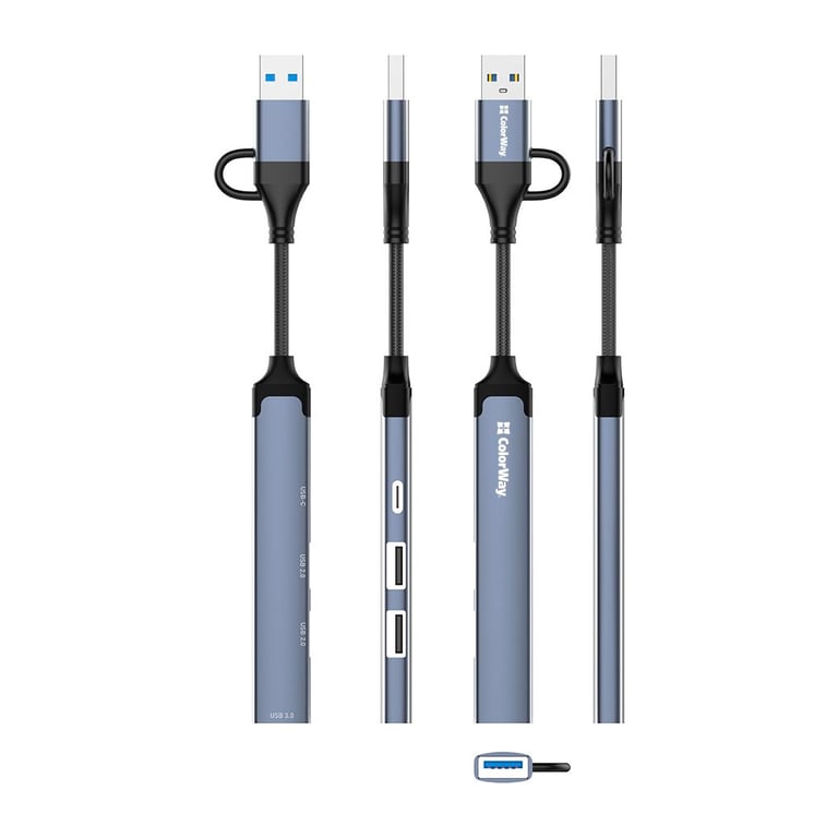Концентратор ColorWay USB-A/USB-C 4-in-1 USB2.0х2/USB3.0/USB-C2.0 (CW-HUB06) - фото 6