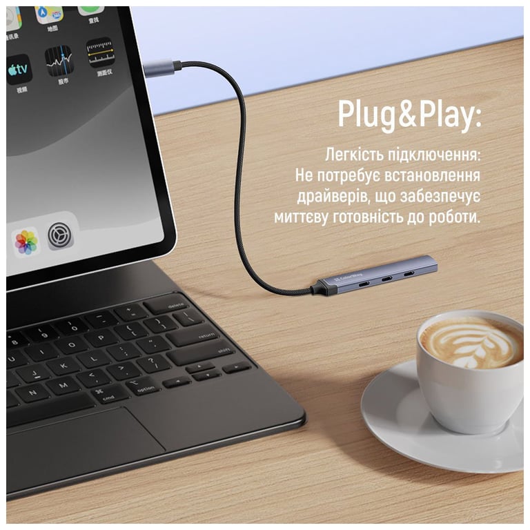 Концентратор ColorWay USB-C 4-in-1 USB-C2.0х3/USB3.0 (CW-HUB07) - фото 11