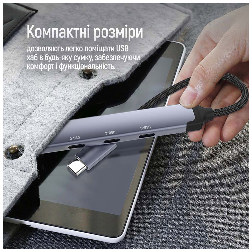 Концентратор ColorWay USB-C 4-in-1 USB-C2.0х3/USB3.0 (CW-HUB07) - фото 4 Концентратор ColorWay USB-C 4-in-1 USB-C2.0х3/USB3.0 (CW-HUB07) - фото 4
