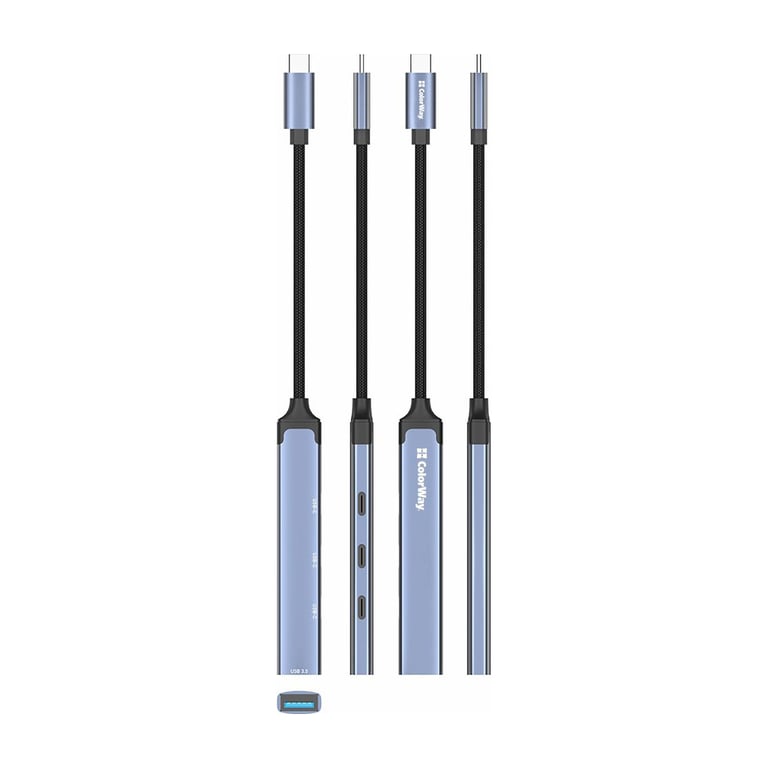 Концентратор ColorWay USB-C 4-in-1 USB-C2.0х3/USB3.0 (CW-HUB07) - фото 6