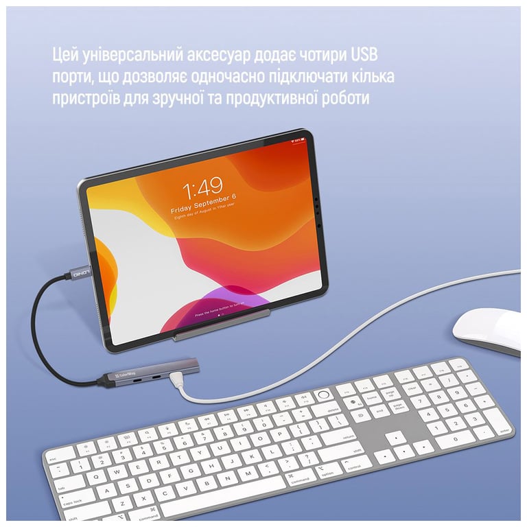 Концентратор ColorWay USB-C 4-in-1 USB-C2.0х3/USB3.0 (CW-HUB07) - фото 10