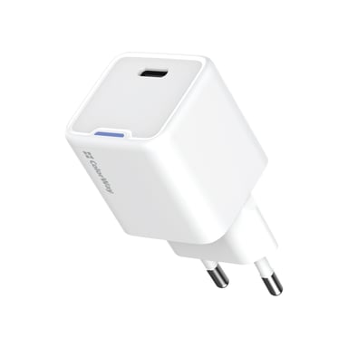 Зарядний пристрій ColorWay GaN Mini 25W PD Port PPS USB-C white (CW-CHS052PD-WT) - фото 1