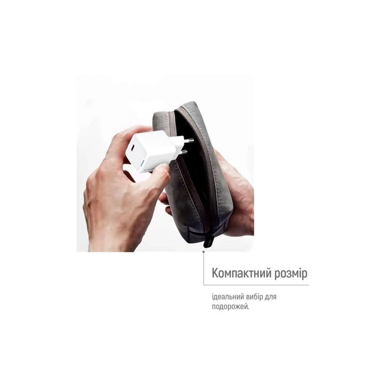Зарядний пристрій ColorWay GaN Mini 25W PD Port PPS USB-C white cable Type-C (CW-CHS052PDC-WT) - фото 12