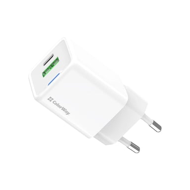 Зарядний пристрій ColorWay GaN Mini 30W PD Port PPS USB (Type-C PD + USB QC4.0) white (CW-CHS053PD-WT) - фото 1