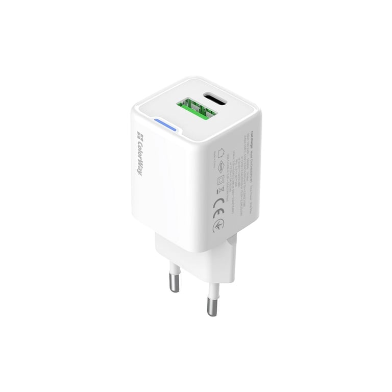 Зарядний пристрій ColorWay GaN Mini 30W PD Port PPS USB (Type-C PD + USB QC4.0) white (CW-CHS053PD-WT) - фото 2