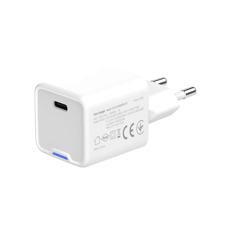 Зарядний пристрій ColorWay GaN Mini 30W PD Port PPS USB-C white (CW-CHS054PD-WT) - фото 5