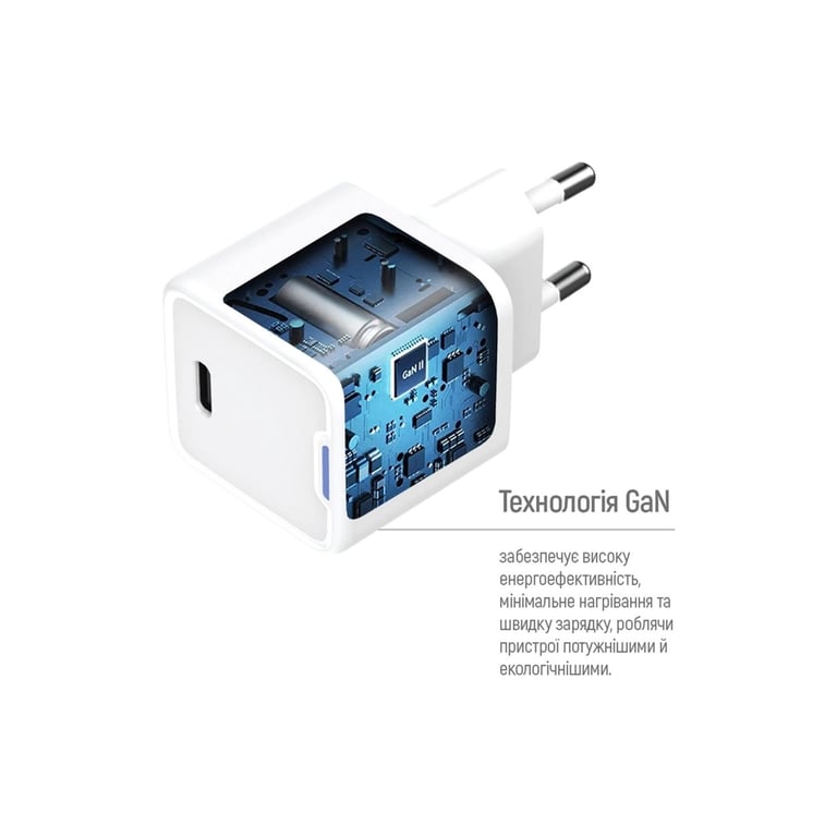 Зарядний пристрій ColorWay GaN Mini 30W PD Port PPS USB-C white (CW-CHS054PD-WT) - фото 8
