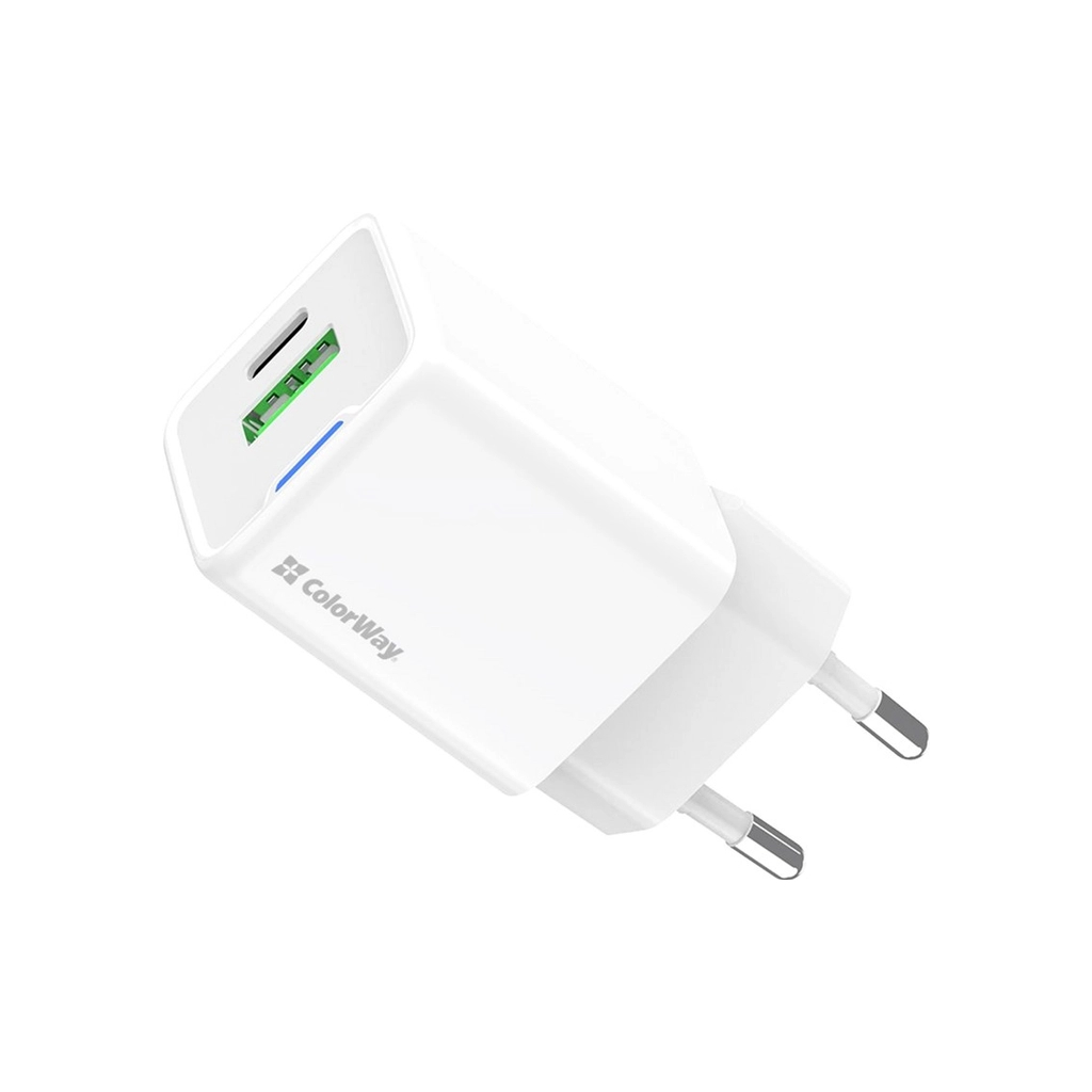 Зарядний пристрій ColorWay GaN Mini 35W PD Port PPS USB (Type-C PD + USB QC4.0) white (CW-CHS055PD-WT) - фото 1 Зарядний пристрій ColorWay GaN Mini 35W PD Port PPS USB (Type-C PD + USB QC4.0) white (CW-CHS055PD-WT) - фото 1