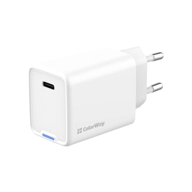 Зарядний пристрій ColorWay GaN Mini 45W PD Port PPS USB-C white (CW-CHS057PD-WT) - фото 1
