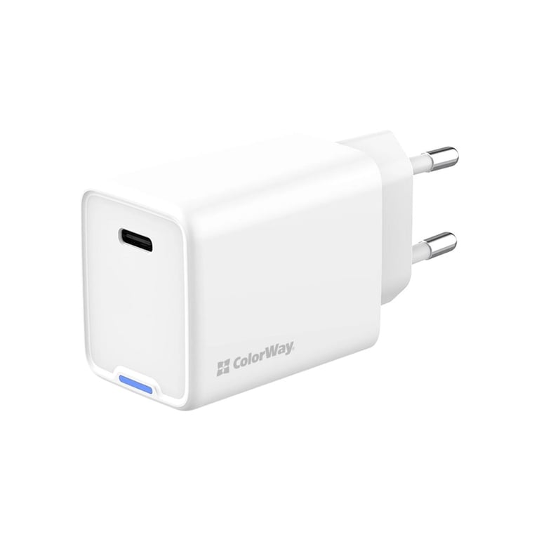 Зарядний пристрій ColorWay GaN Mini 45W PD Port PPS USB-C white (CW-CHS057PD-WT) - фото 1