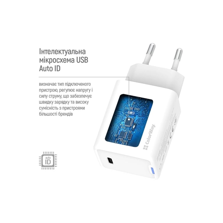 Зарядний пристрій ColorWay GaN Mini 45W PD Port PPS USB-C white (CW-CHS057PD-WT) - фото 11