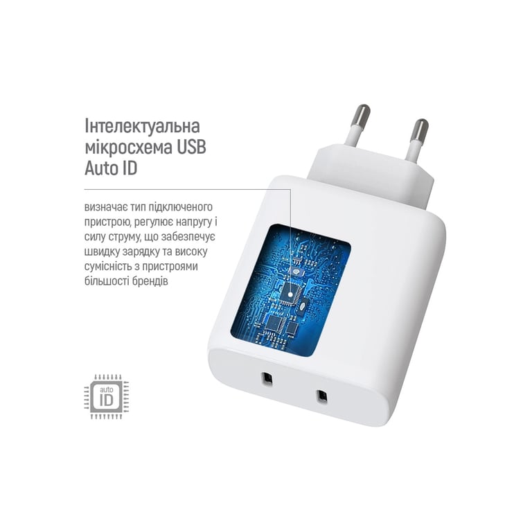 Зарядний пристрій ColorWay GaN Mini 50W PD Port PPS USB (Type-C PD 30W + Type-C PD 20W) white (CW-CHS050PD-WT) - фото 11