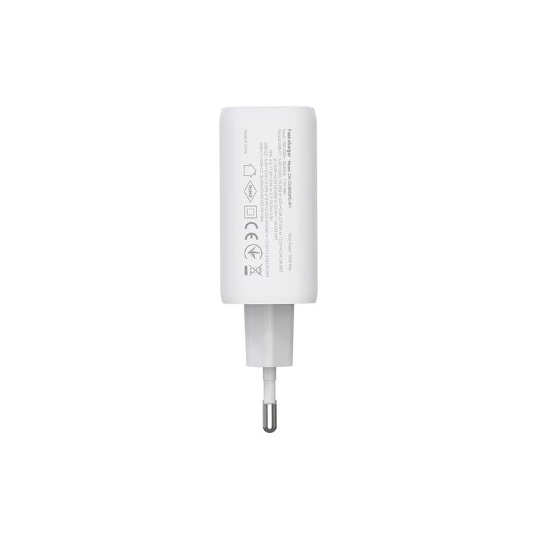 Зарядний пристрій ColorWay GaN Mini 50W PD Port PPS USB (Type-C PD 30W + Type-C PD 20W) white (CW-CHS050PD-WT) - фото 3