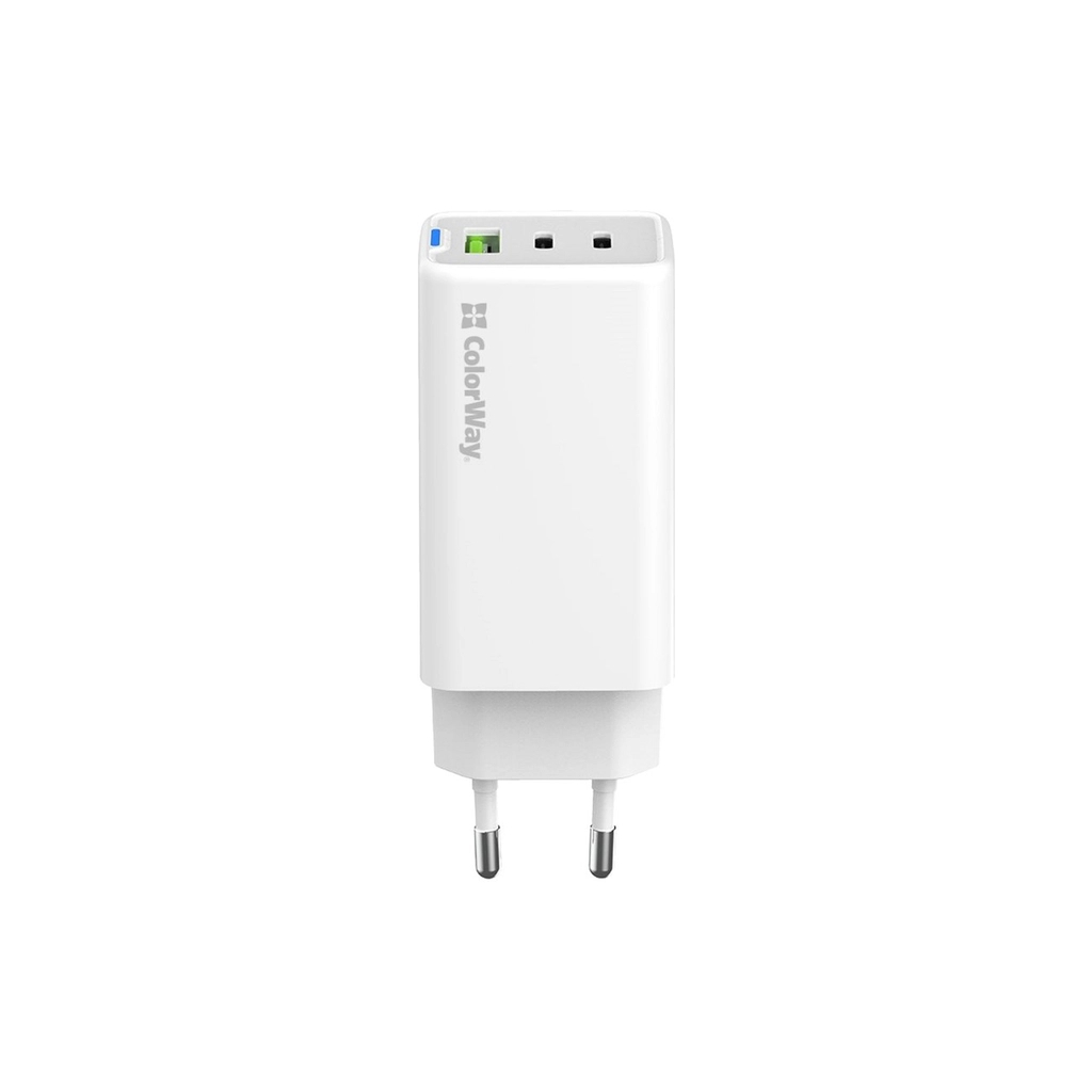Зарядний пристрій ColorWay GaN Mini 65W PD Port PPS USB (USB-2C1A) white (CW-CHS058PD-WT) - фото 2 Зарядний пристрій ColorWay GaN Mini 65W PD Port PPS USB (USB-2C1A) white (CW-CHS058PD-WT) - фото 2