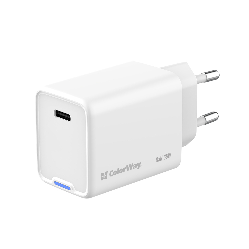 Зарядний пристрій ColorWay GaN Mini 65W PD Port PPS USB-C white (CW-CHS049PD-WT) - фото 3 Зарядний пристрій ColorWay GaN Mini 65W PD Port PPS USB-C white (CW-CHS049PD-WT) - фото 3