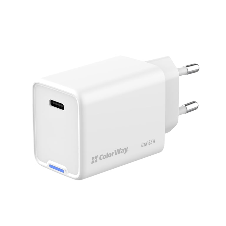 Зарядний пристрій ColorWay GaN Mini 65W PD Port PPS USB-C white (CW-CHS049PD-WT) - фото 3