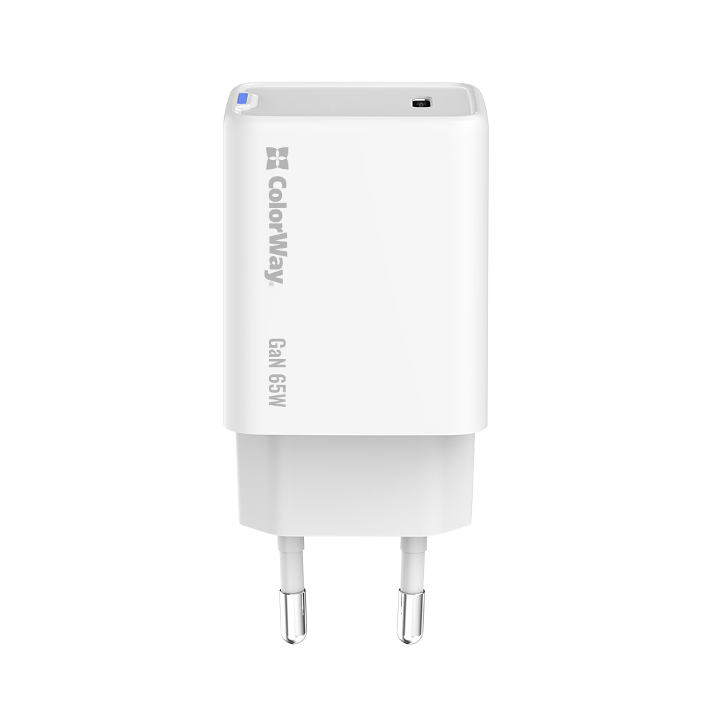 Зарядний пристрій ColorWay GaN Mini 65W PD Port PPS USB-C white (CW-CHS049PD-WT) - фото 5 Зарядний пристрій ColorWay GaN Mini 65W PD Port PPS USB-C white (CW-CHS049PD-WT) - фото 5
