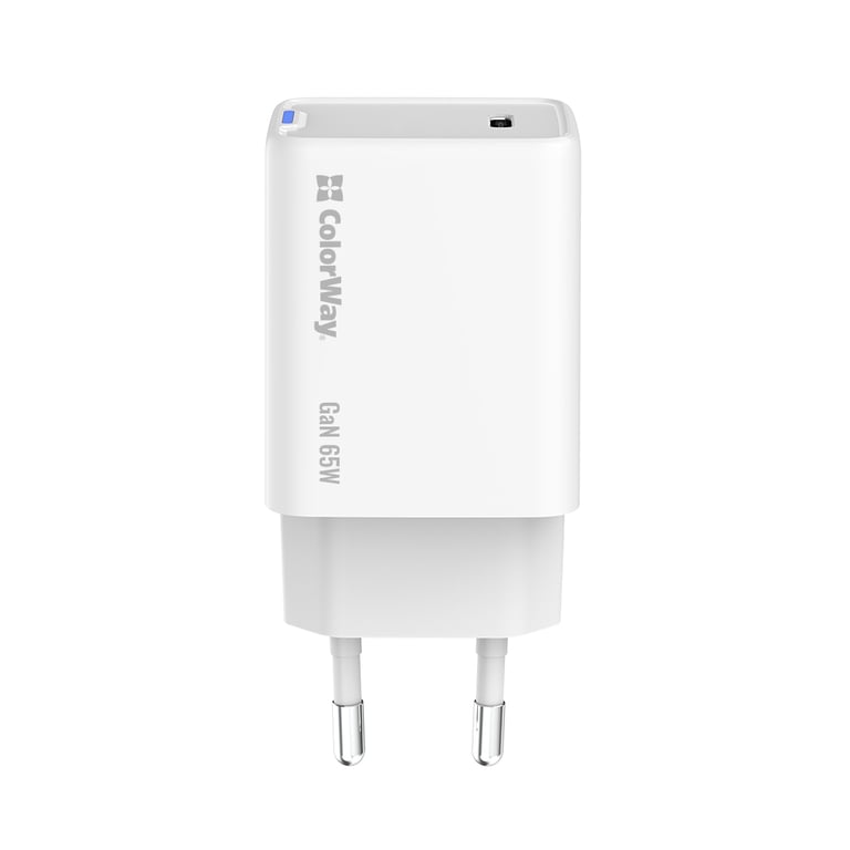 Зарядний пристрій ColorWay GaN Mini 65W PD Port PPS USB-C white (CW-CHS049PD-WT) - фото 5