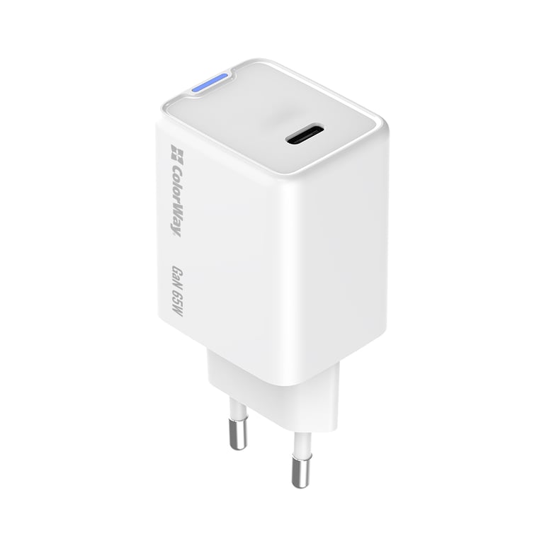Зарядний пристрій ColorWay GaN Mini 65W PD Port PPS USB-C white (CW-CHS049PD-WT) - фото 6