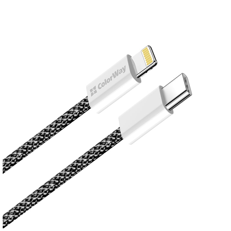 Дата кабель USB-C to Lightning 2.0m 27W PD FC black ColorWay (CW-CBPDCL068-BK) - фото 3