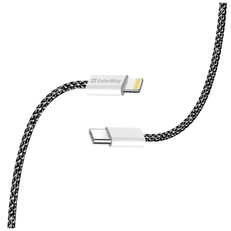 Дата кабель USB-C to Lightning 2.0m 27W PD FC black ColorWay (CW-CBPDCL068-BK) - фото 6
