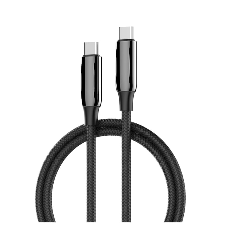 Дата кабель USB-C to USB-C 1.0m (PVC+Aluminum Alloy) (PD Fast Charging 240W) 5А black ColorWay (CW-CBPDCC069-BK) - фото 1