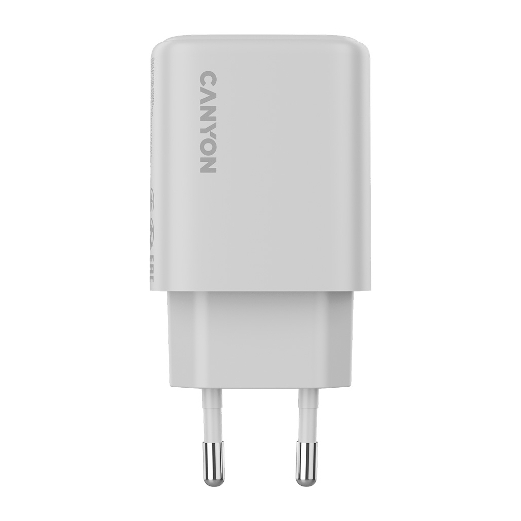 Зарядний пристрій Canyon OnCharge 200 20W 1xPD 1xQC EU White (CNE-CHA200-21) - фото 3 Зарядний пристрій Canyon OnCharge 200 20W 1xPD 1xQC EU White (CNE-CHA200-21) - фото 3