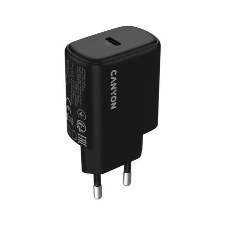 Зарядний пристрій Canyon OnCharge 250 25W 1xPD EU Black (CNE-CHA250-11) - фото 1