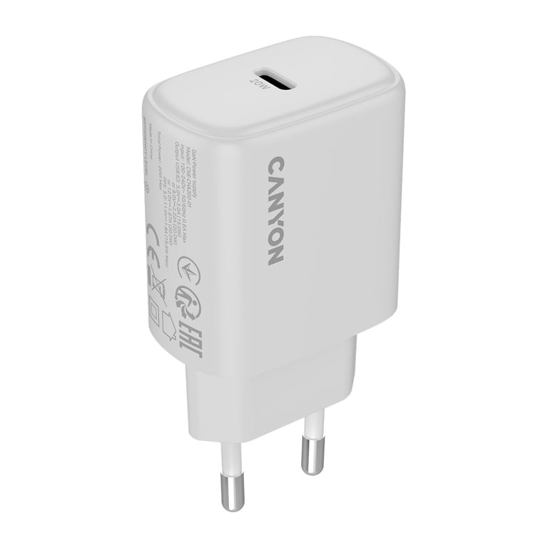 Зарядний пристрій Canyon OnCharge 250 25W 1xPD EU White (CNE-CHA250-01) - фото 2