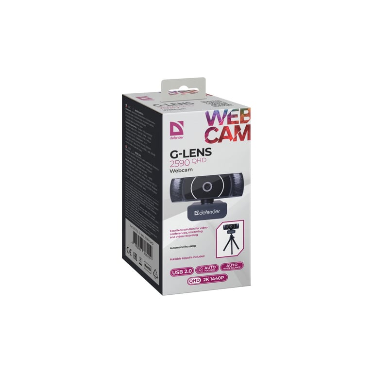 Веб-камера Defender G-lens 2590 QHD 2K 1440p Black (63113) - фото 10