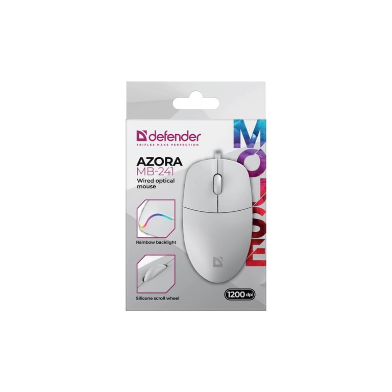 Мишка Defender Azora MB-241 LED USB White (52242) - фото 4